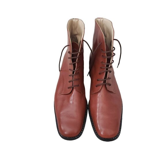 NEW Italian Hand Crafted Leather Lace Up High Top Dressy Chukka Boots - Picture 3 of 14